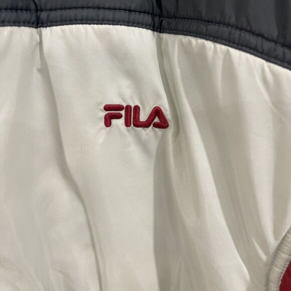 Fila Puffer Jacket XXL Zip Pocket Color Block Street Wear Tennis Euro Red Blue - Picture 4 of 15
